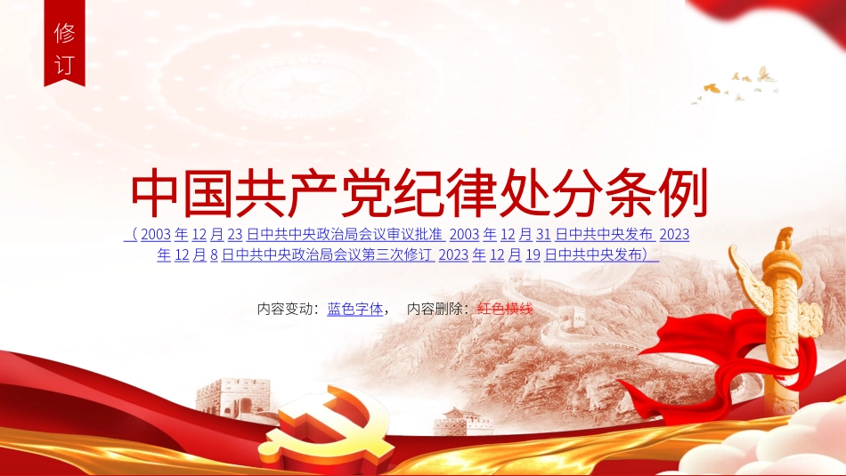 《中国共产党纪律处分条例》2023年新旧对照版党课ppt.pptx_第2页