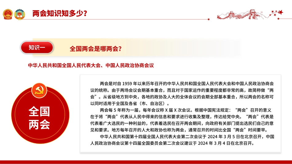 两会知识知点问答PPT红色精美关注两会聚焦民生七个知识点带你了解两会专题课件.pptx_第2页