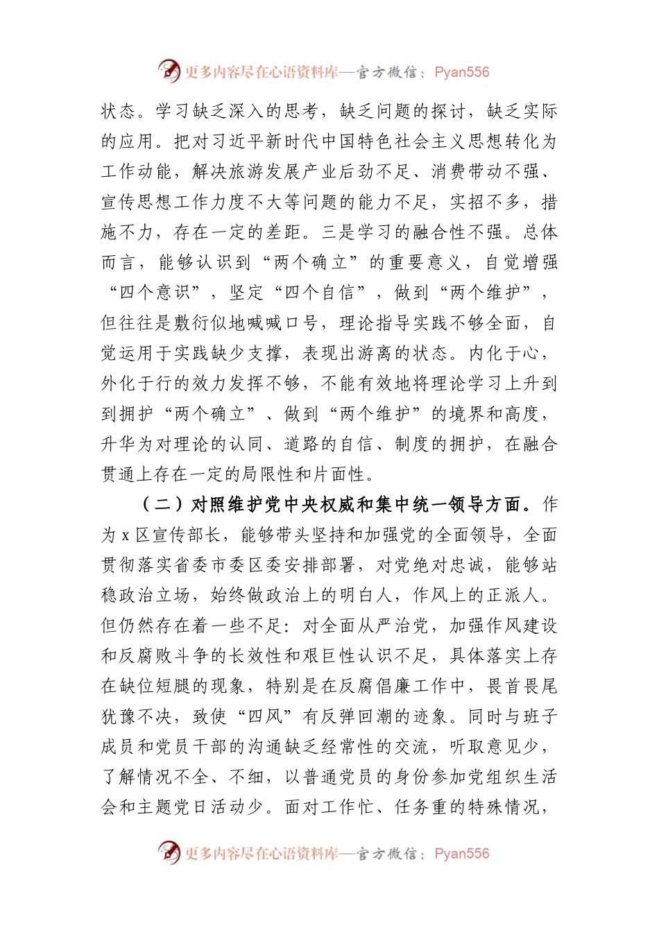 2023年主题教育民主生活会个人对照检查材料 宣传部长（践行宗旨等6个方面）.docx_第2页