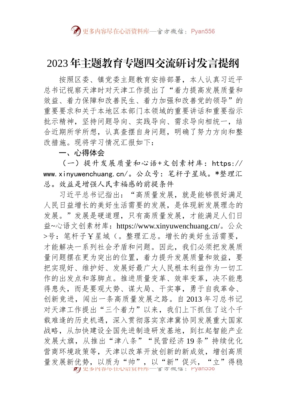 2023年主题教育专题四交流研讨发言稿提纲.docx_第1页