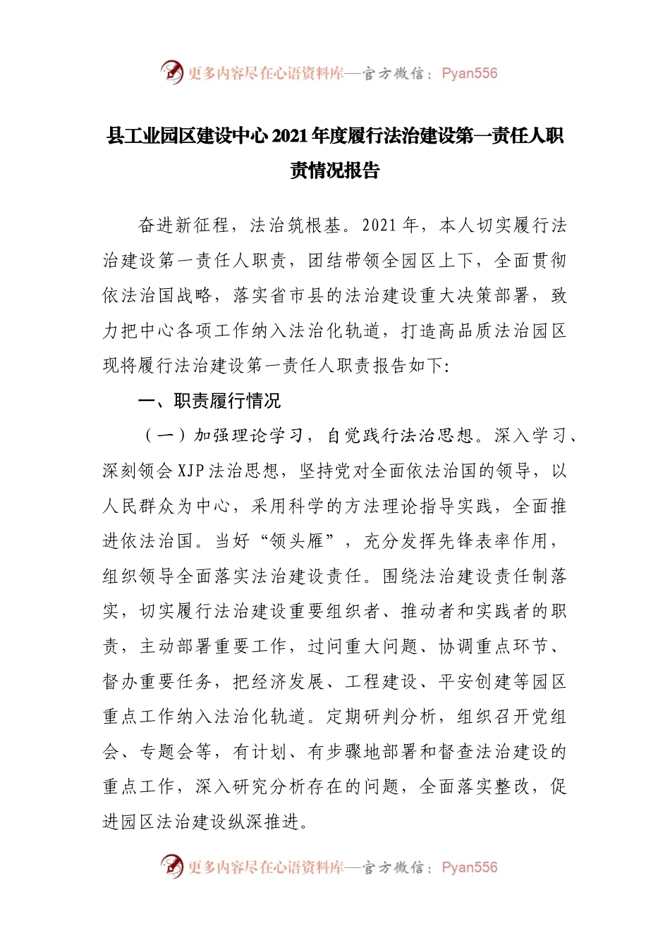 2021年度履行法治建设第一责任人职责情况报告.docx_第1页