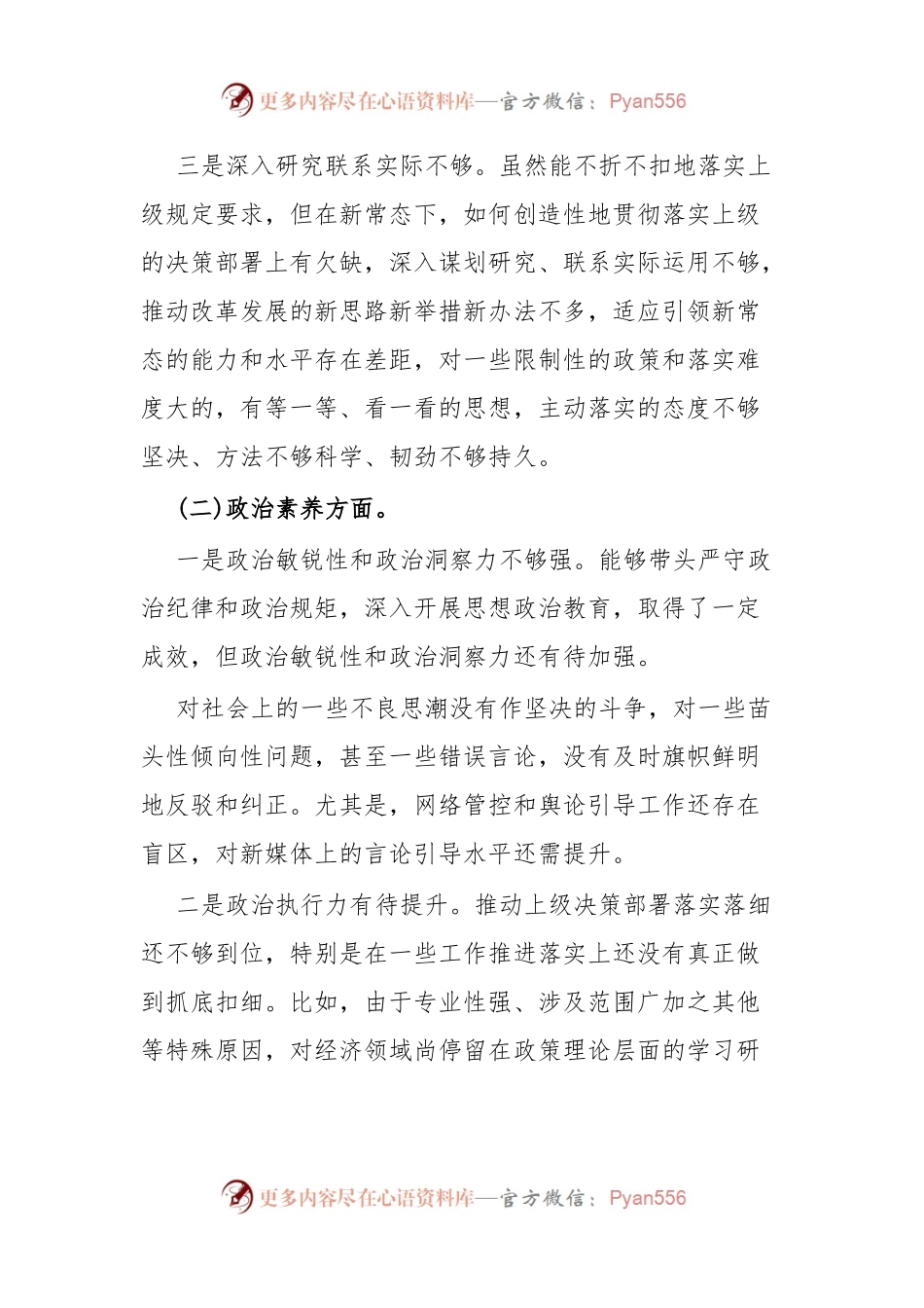 2023年主题教育专题民主生活会领导干部个人发言提纲.docx_第2页