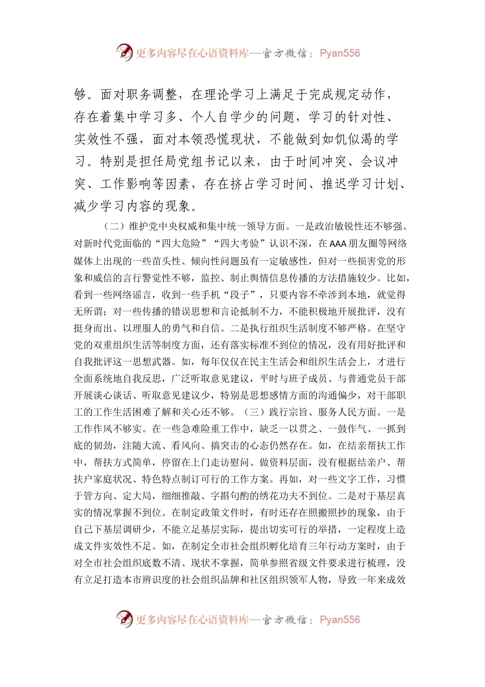 2023年主题教育专题民主生活会个人对照检查  民政（践行宗旨等6个方面+案例剖析+上年度整改+个人事项）(1).docx_第2页