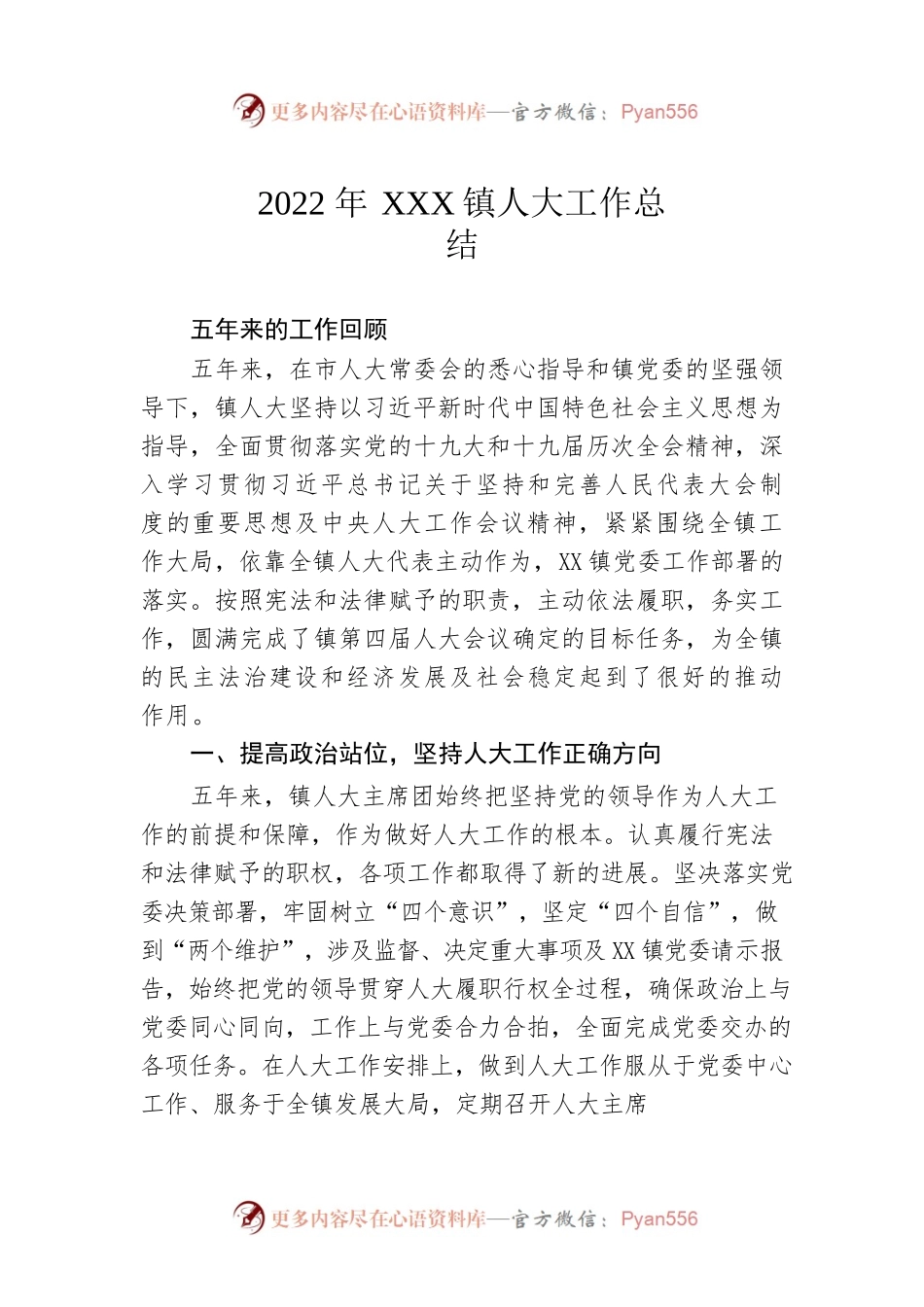 2022年XX镇人大工作总结（20220727）.docx_第1页