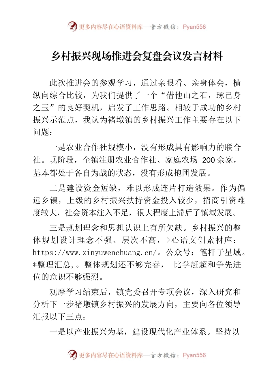 1209乡村振兴现场推进会复盘会议发言材料.docx_第1页