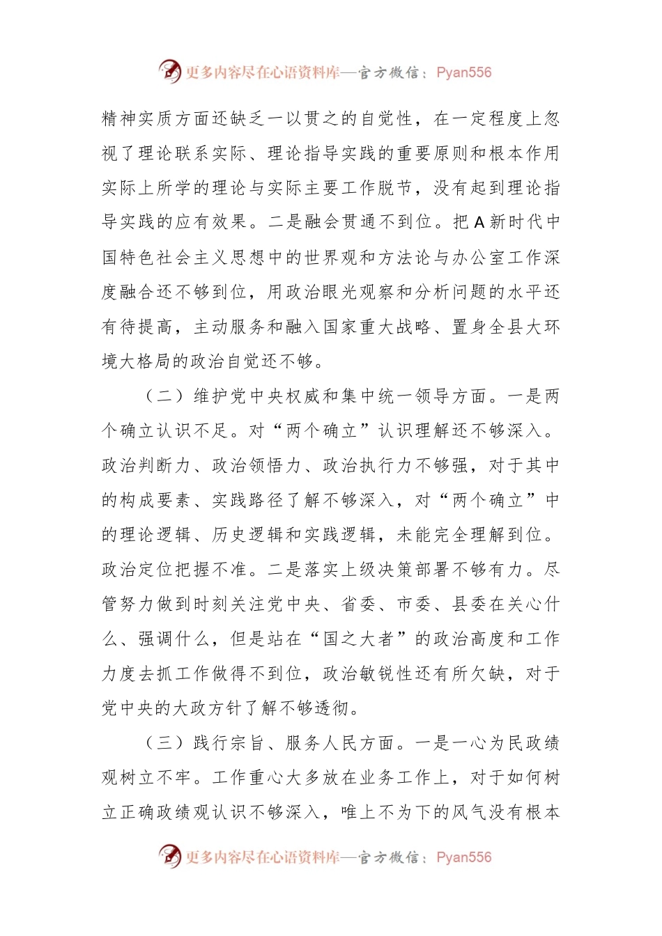2023年主题教育民主生活会个人对照检查材料（最新6个方面“践行宗旨、服务人民”）.docx_第2页