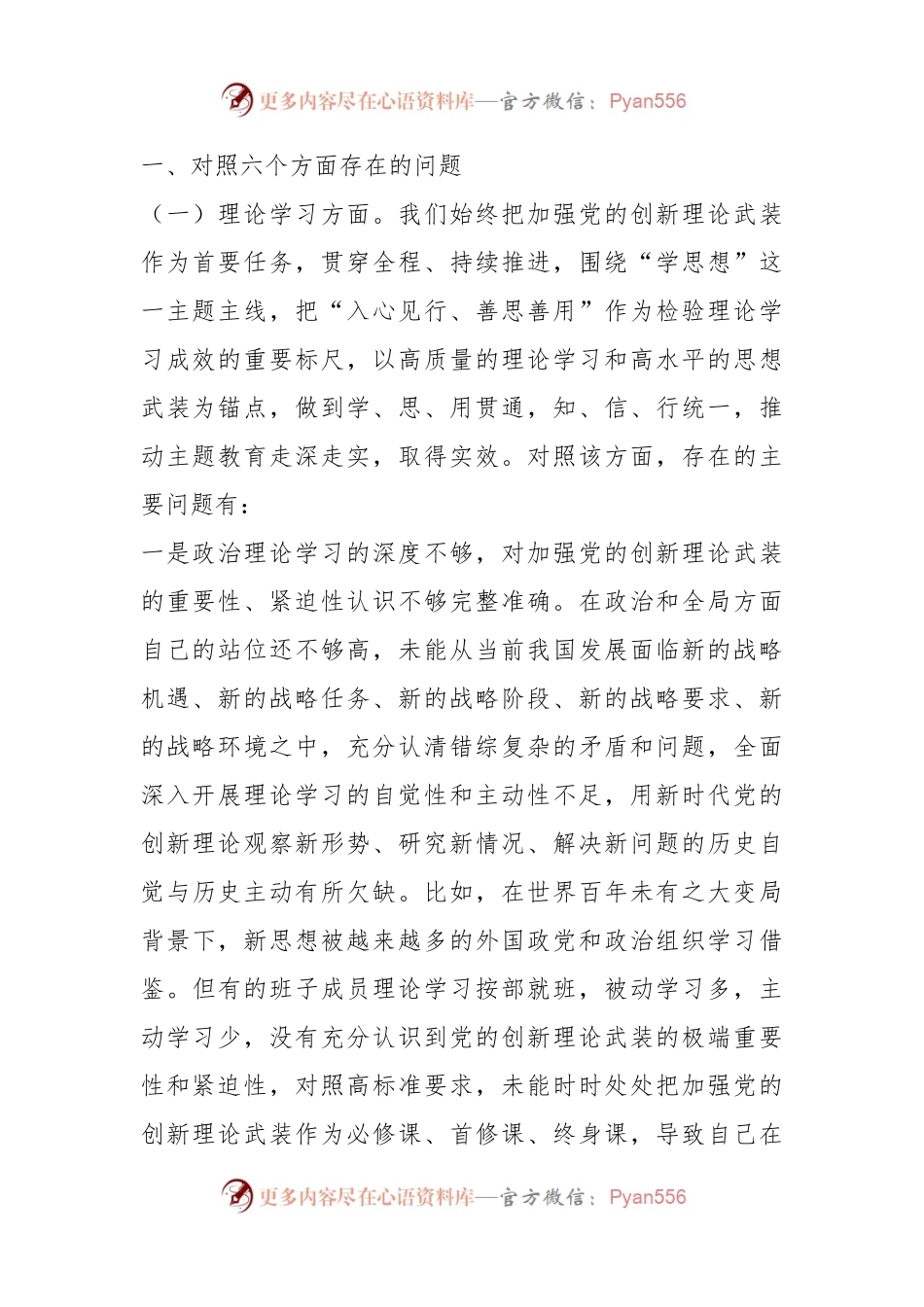 2023年主题教育专题民主生活会班子对照检查剖析材料.docx_第2页