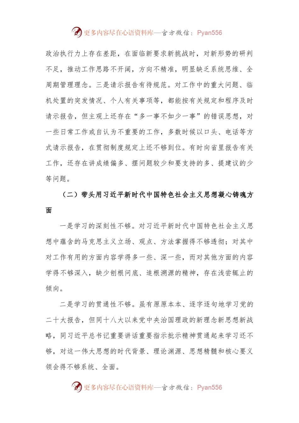 2022年民主生活会“六个带头”对照检查发言材料.docx_第2页