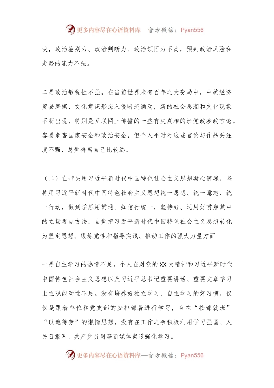 2022年度民主生活会干部个人检视材料.docx_第2页