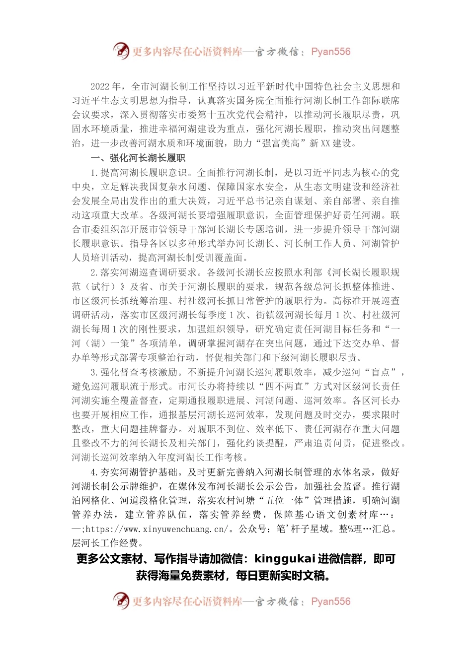 2022年度X市河湖长制工作要点.docx_第1页