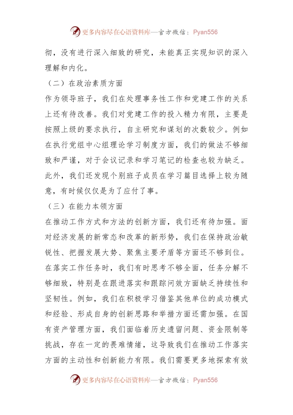 2023年主题教育专题民主生活会班子对照检查材料（1）.docx_第2页