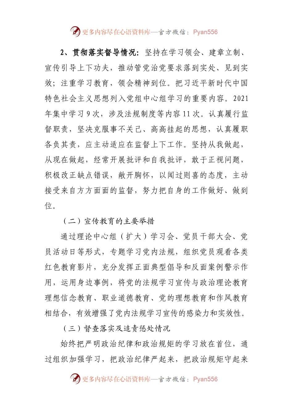 2021年党内法规执行责任制执行情况自查报告.docx_第2页