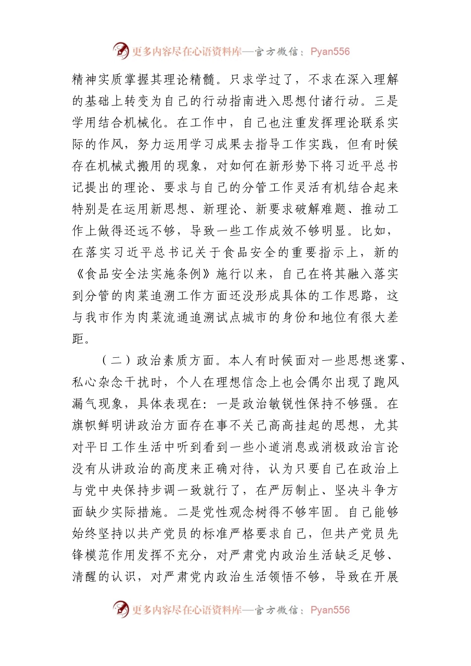 2023年主题教育民主生活会个人对照检查材料 副职（践行宗旨等6个方面）.docx_第2页