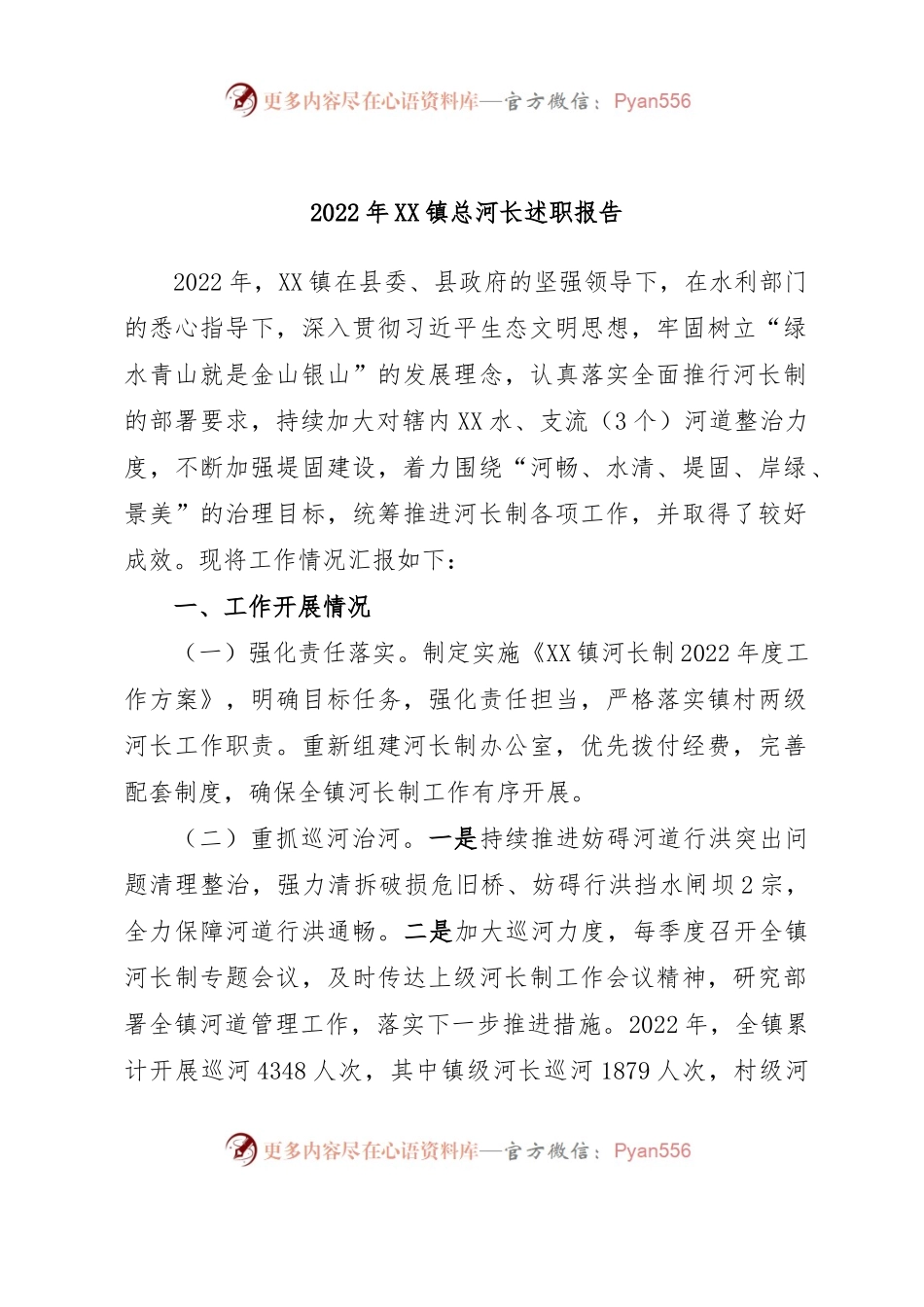 2022年XX镇总河长述职报告.docx_第1页