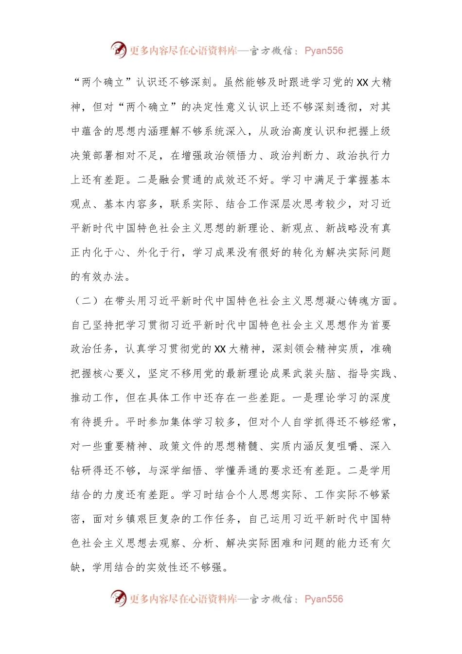 2022年度专题民主生活会发言提纲系列（一）.docx_第2页