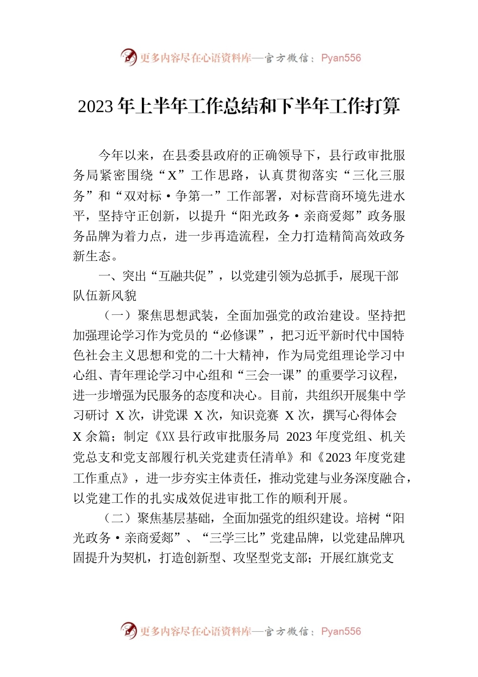 2023年上半年工作总结和下半年工作打算（20230905）.docx_第1页