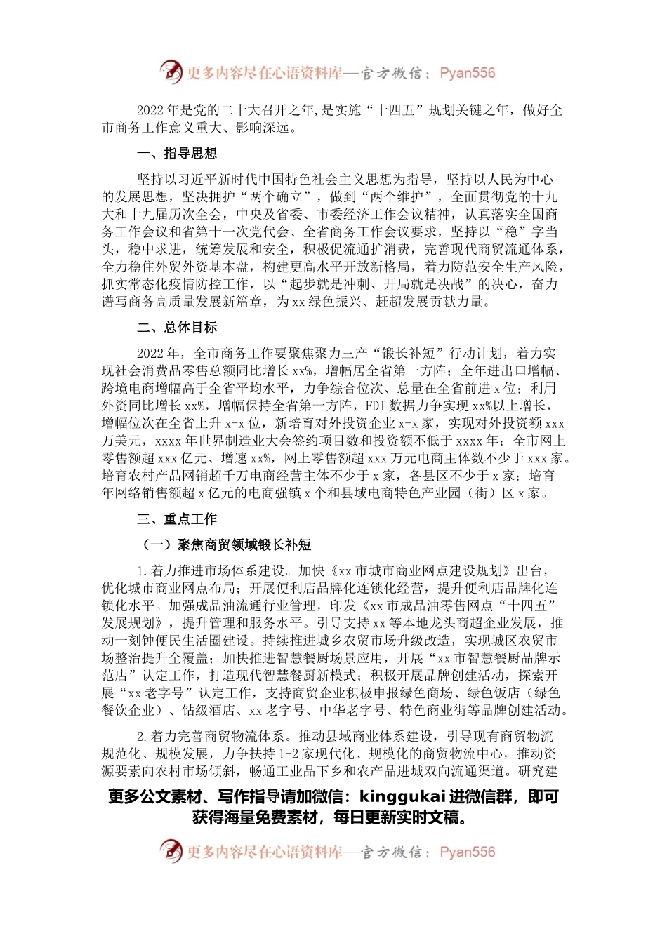2022年市商务工作要点.docx_第1页