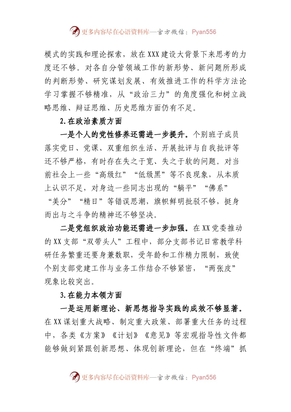 2023年主题教育专题民主生活会领导班子对照检查材料（三）.docx_第2页