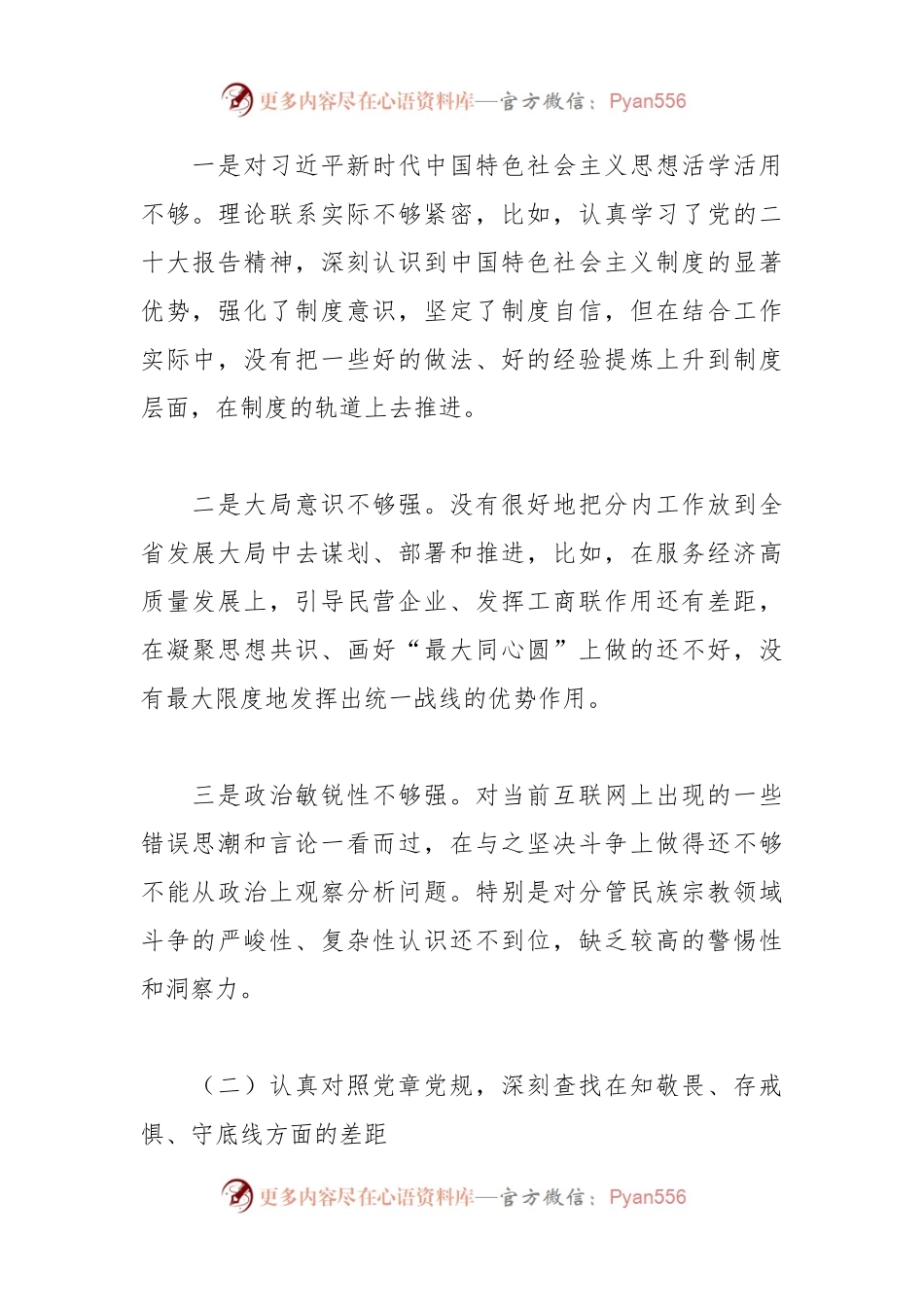 2023年党内主题教育查摆剖析材料汇报.docx_第2页