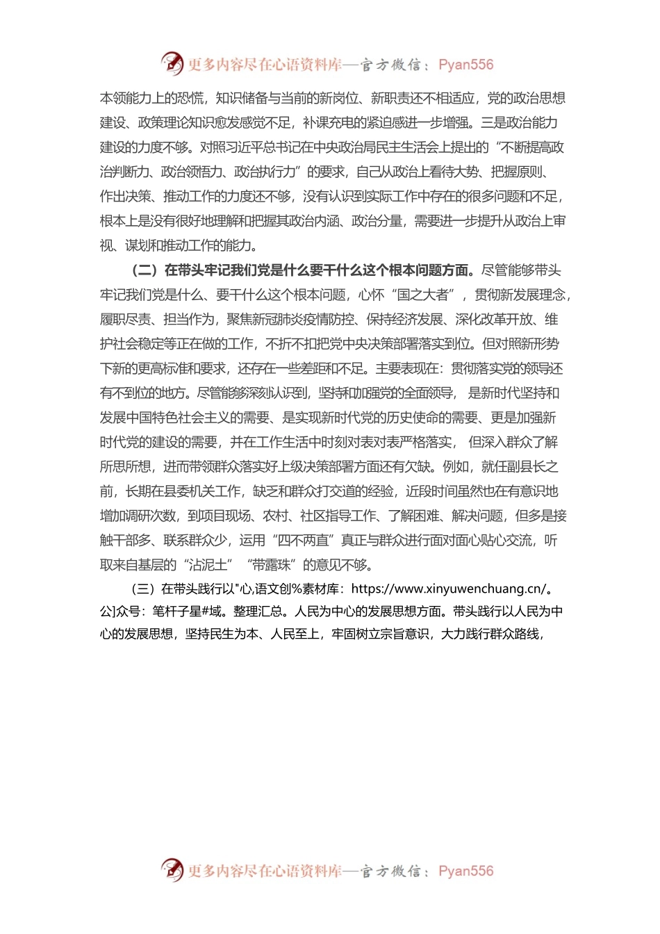 20220103副县长党史学习教育专题民主生活会“五个带头”对照检查发言材料.docx_第2页