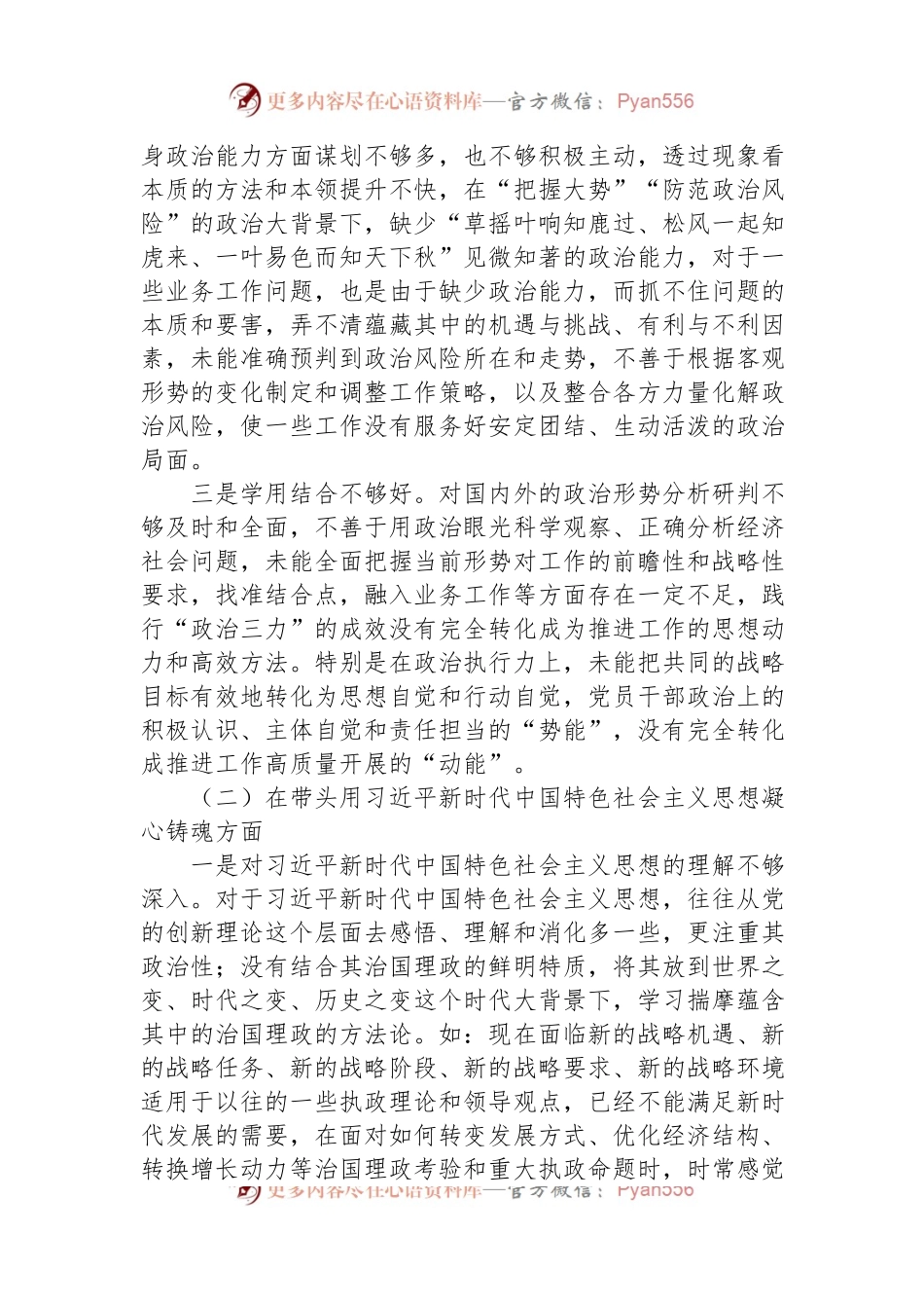 2022年局民主生活会个人对照检查材料.docx_第2页