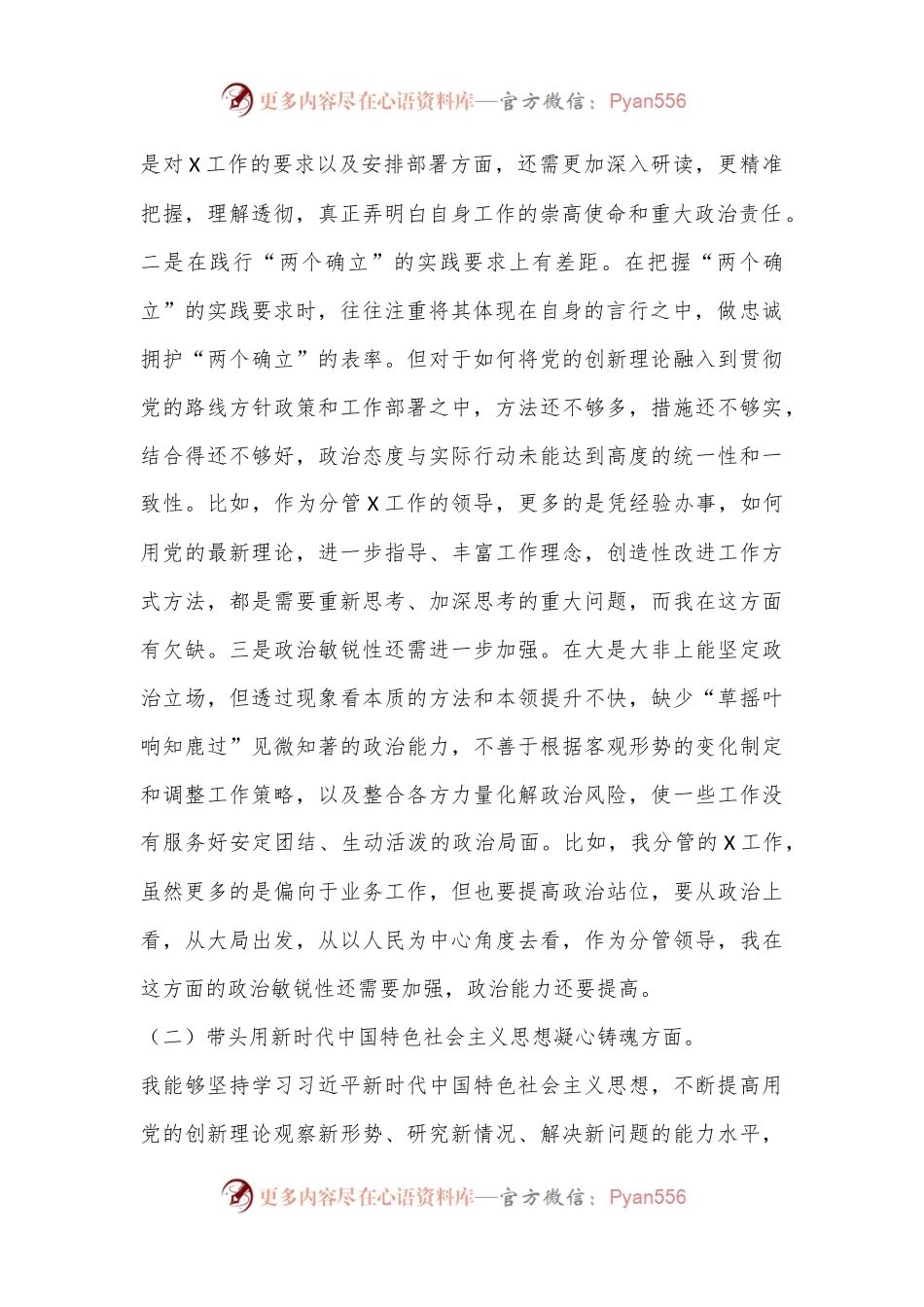 2022年度民主生活会个人剖析材料(全）.docx_第2页