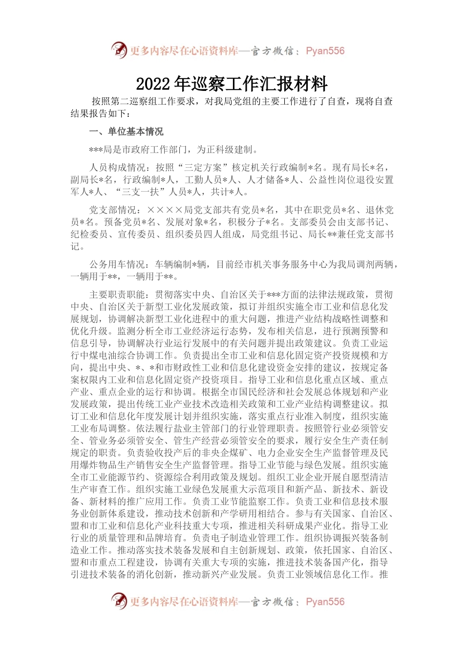 2022年巡察工作汇报材料.docx_第1页