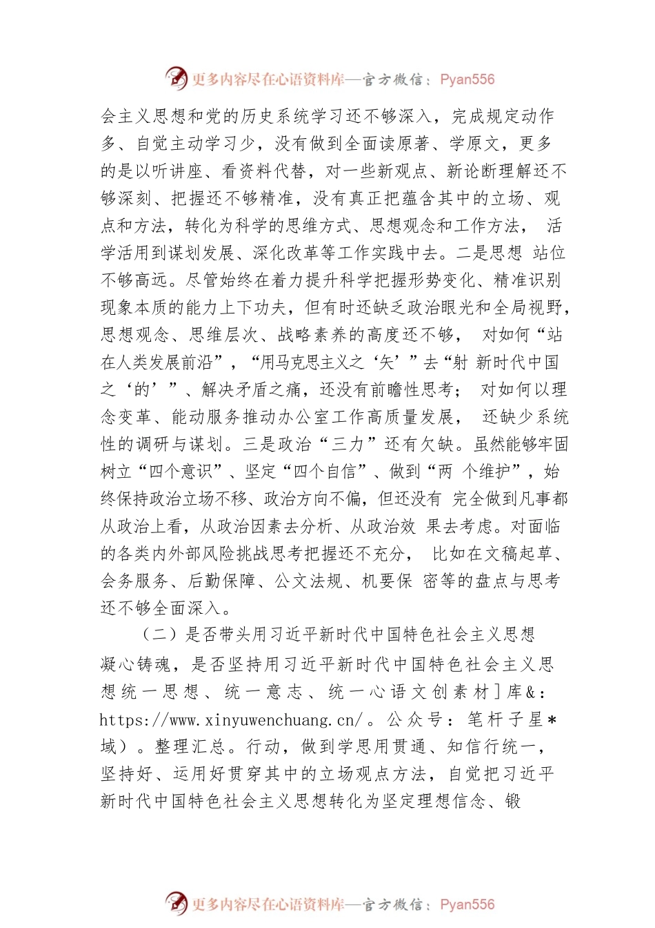 2022年县领导民主生活会对照检查材料.docx_第2页