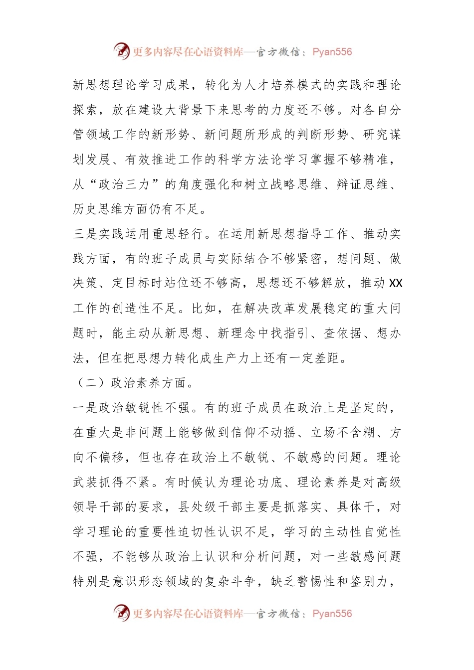 2023年主题教育专题民主生活会领导班子成员对照检查材料.docx_第2页
