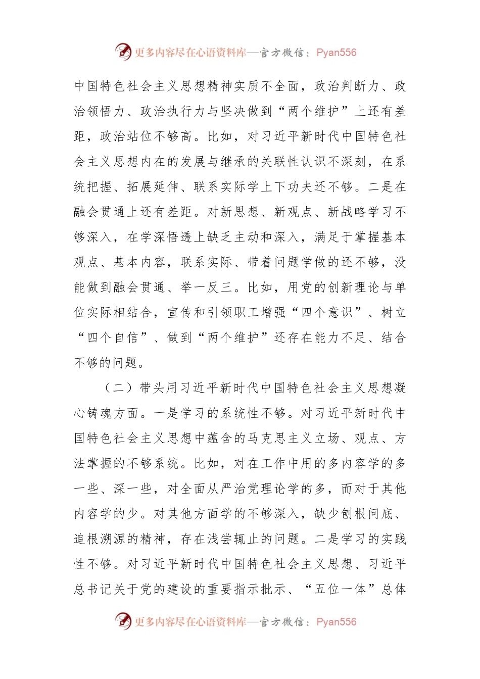 2022年度党员公司领导干部民主生活会对照检查材料.docx_第2页