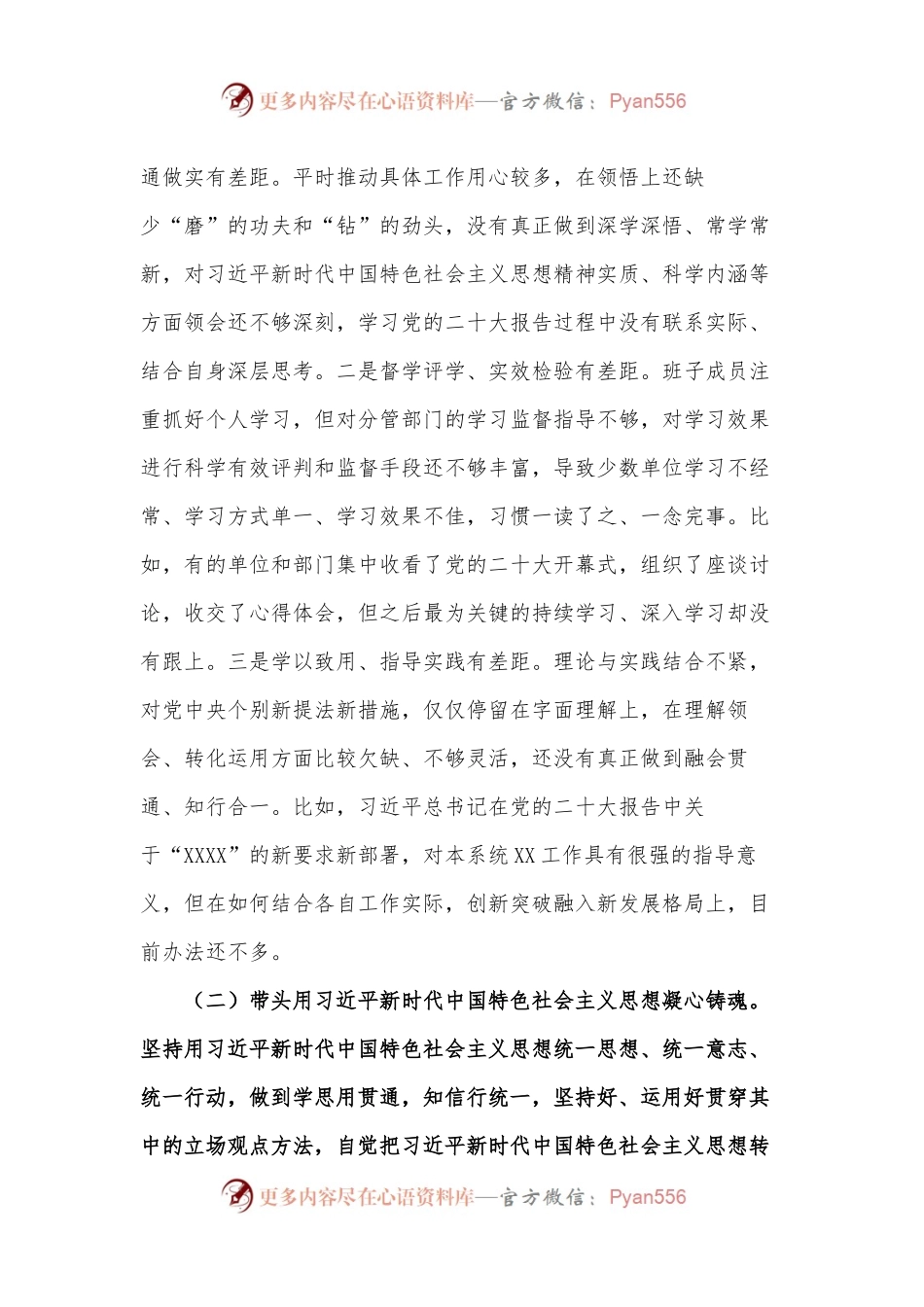 2022年度民主生活会剖析材料.docx_第2页
