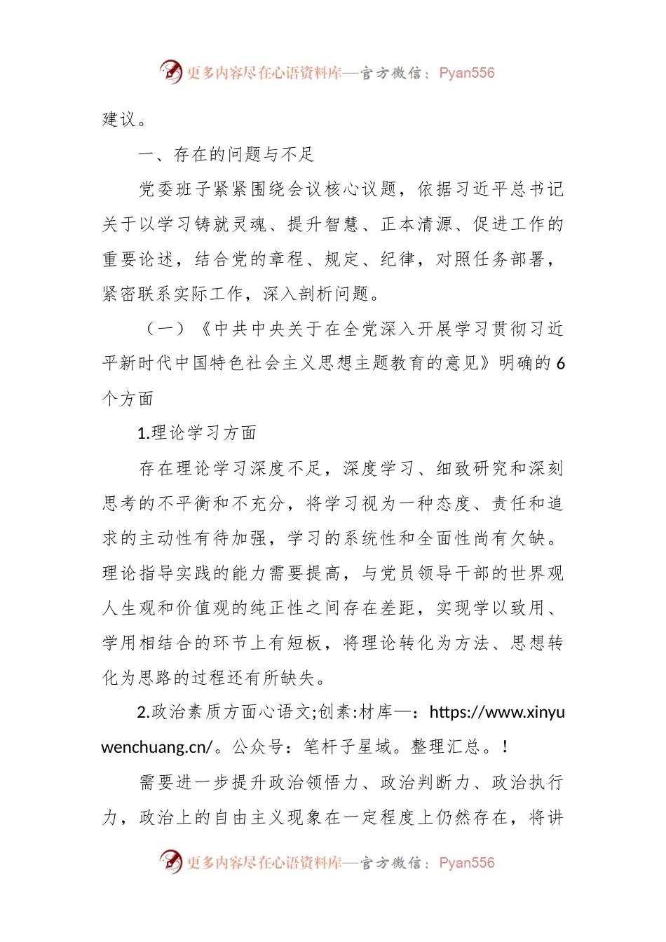 2023年主题教育民主生活会班子对照检查材料（3）.docx_第2页