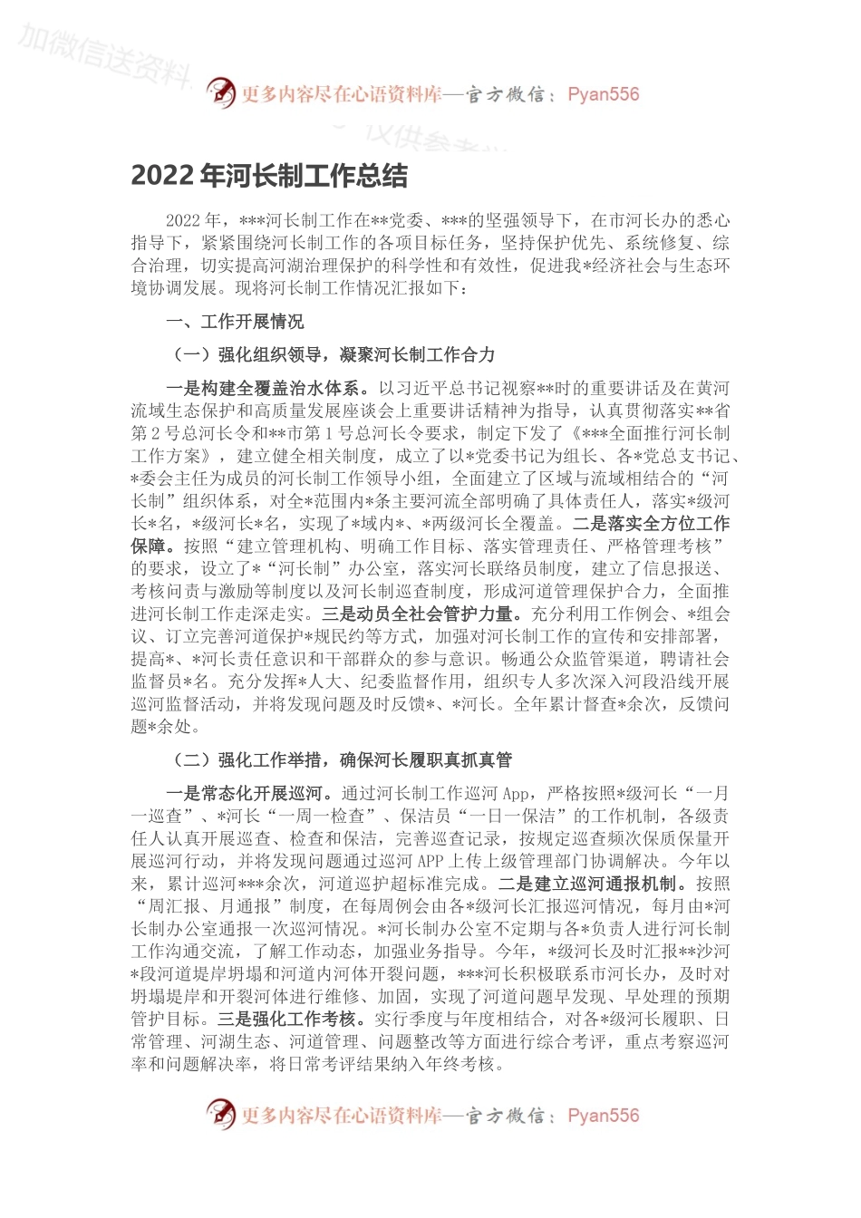 2022年河长制工作总结.docx_第1页