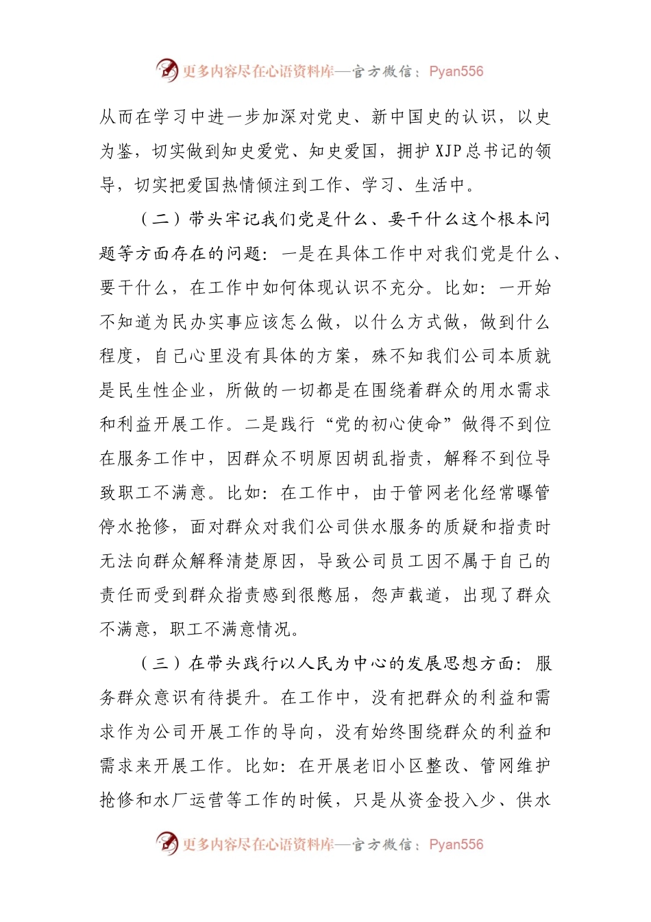 184个人2021年专题民主生活会对照检查材料（公司）.docx_第2页
