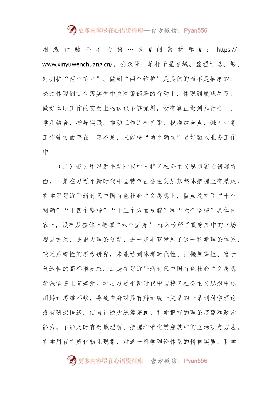 2022年度领导干部民主生活会六个带头个人对照检查材料.docx_第2页