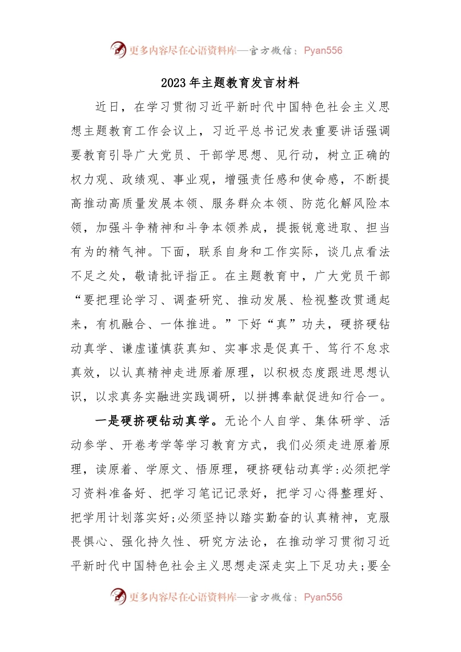 2023年主题教育发言材料.docx_第1页