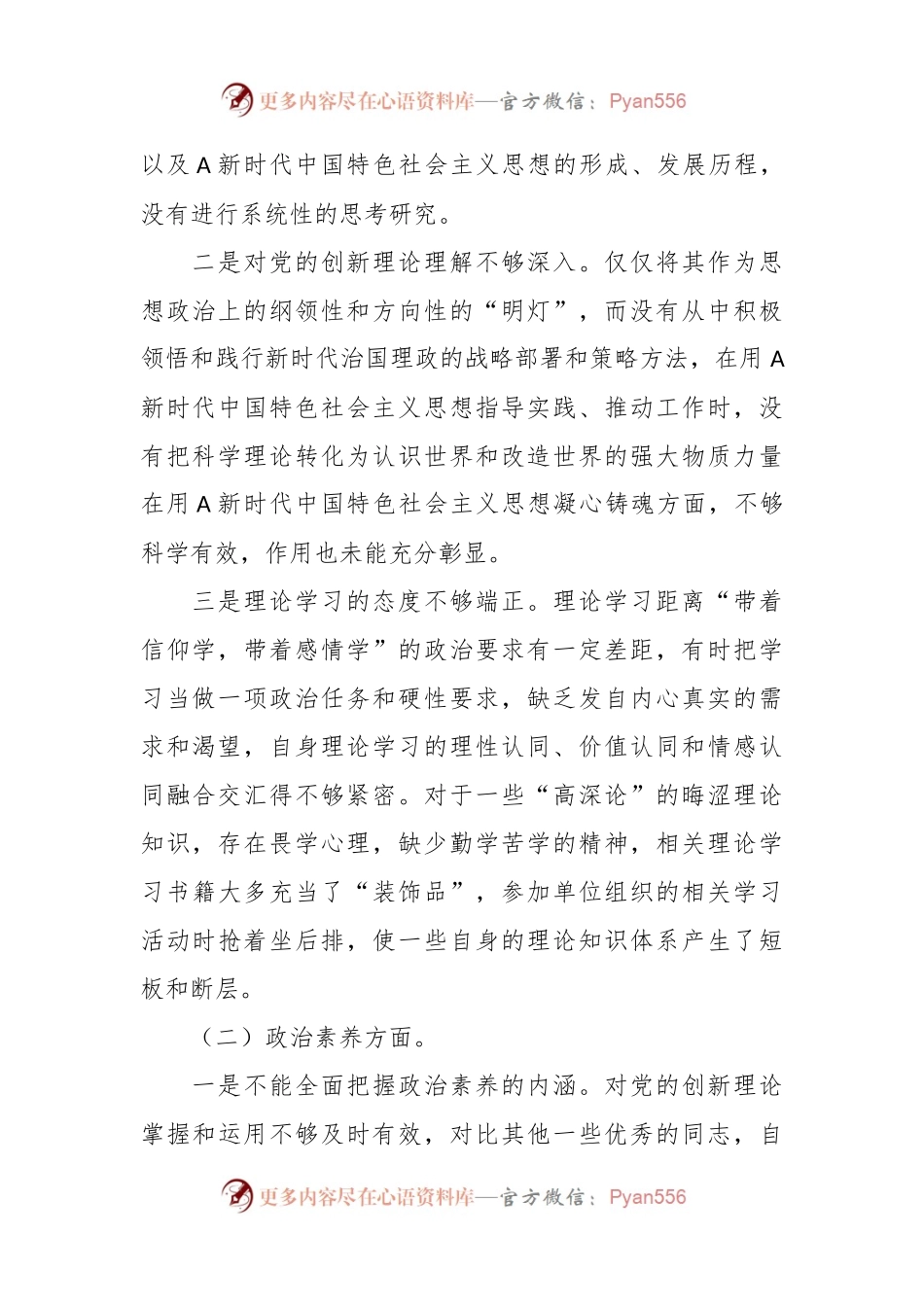 2023年主题教育专题 组织生活会党员干部的个人对照检查材料.docx_第2页