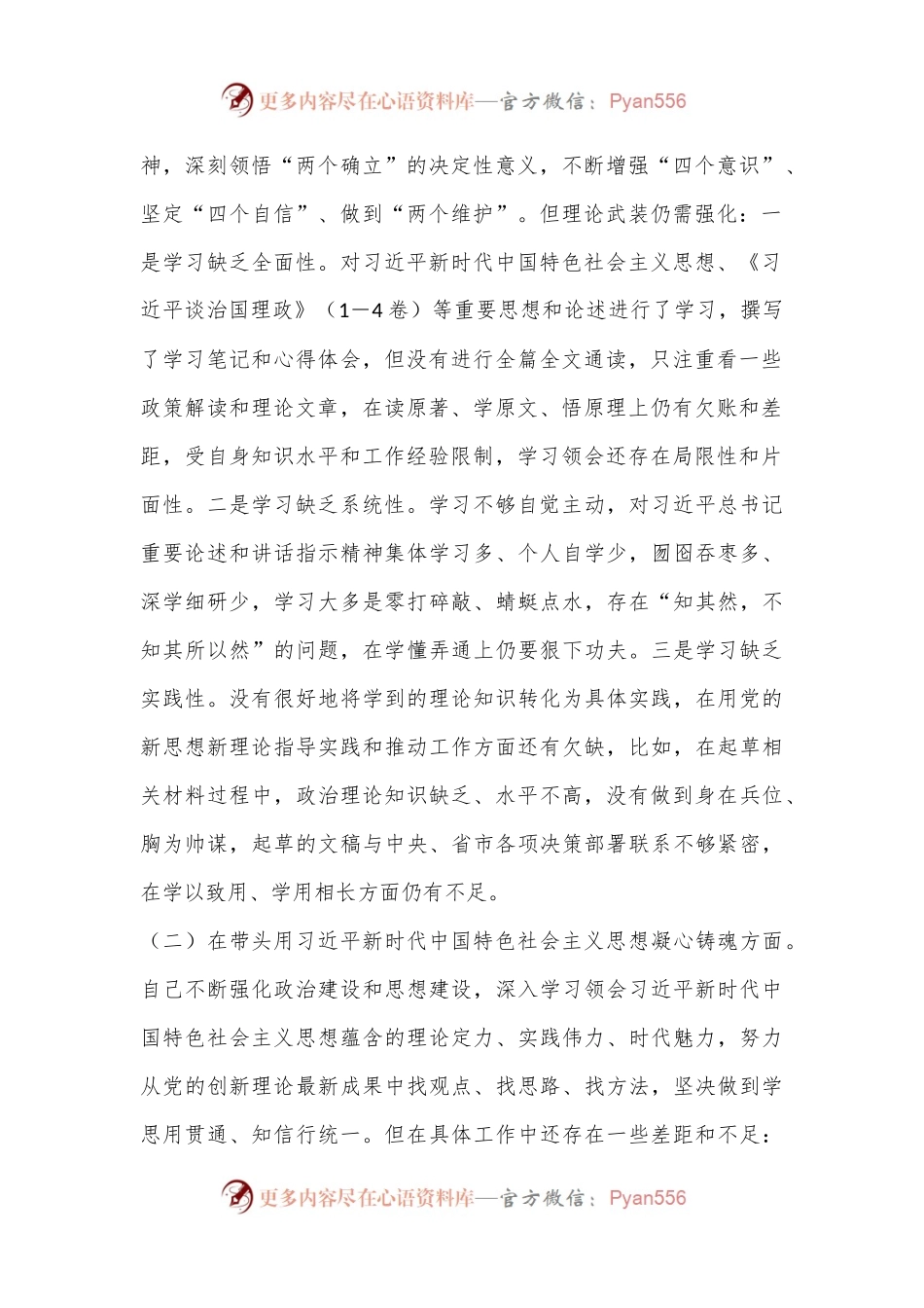 2022年度民主生活会发言提纲系列（七）.docx_第2页