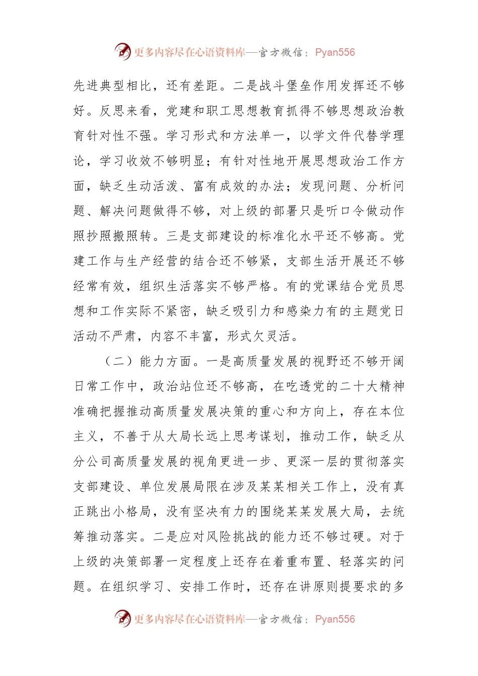 2023年主题教育专题组织生活会领导班子对照 检查剖析材料.docx_第2页