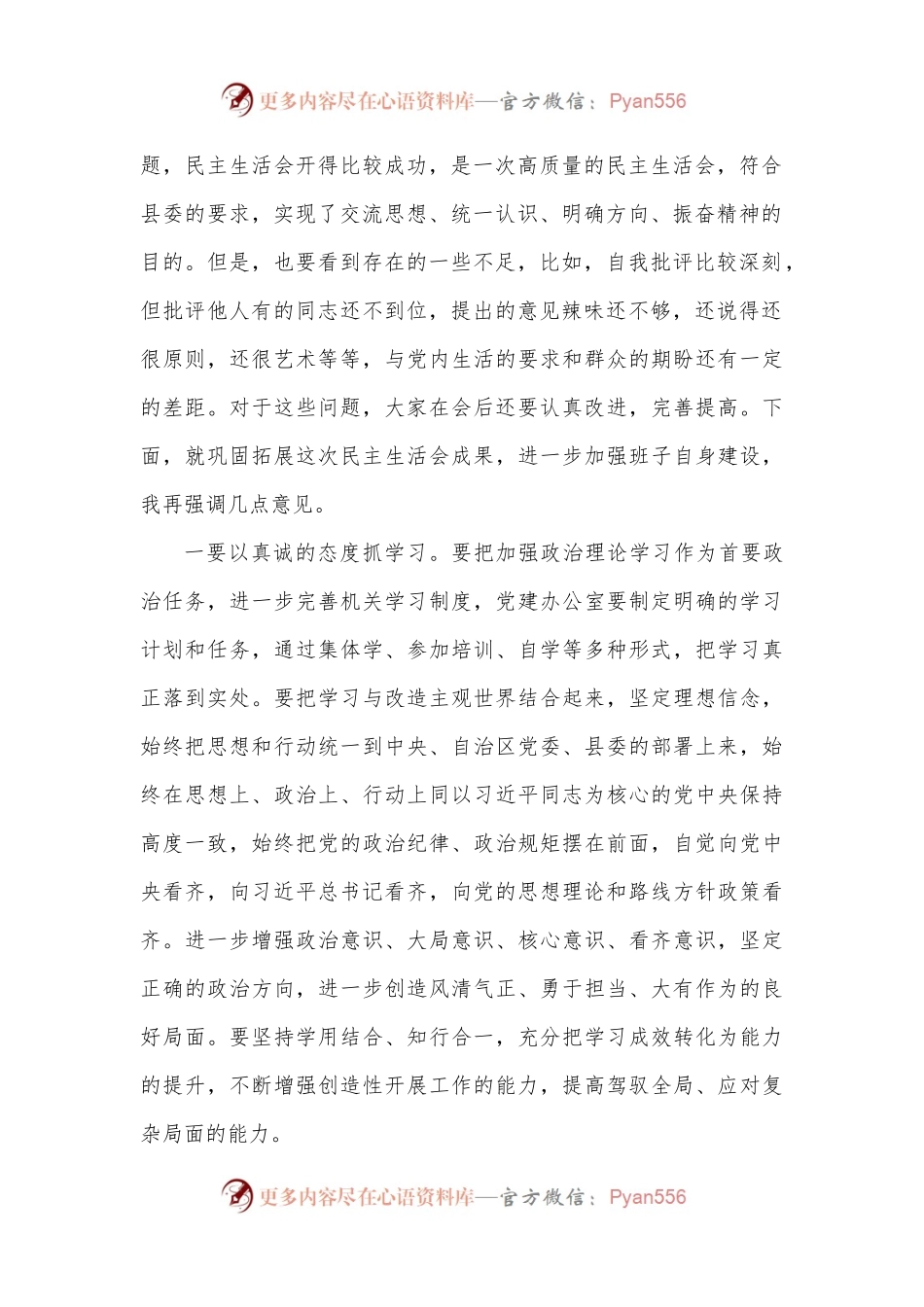 2022年民主生活会表态发言（二）.docx_第2页