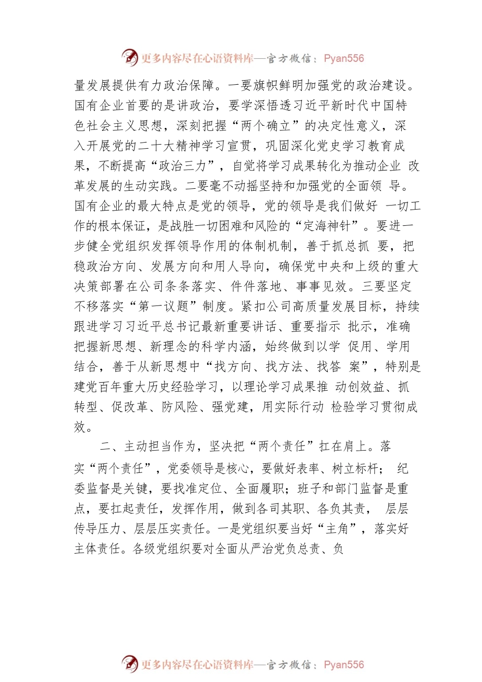 2022年在公司党委、纪委落实全面从严治党“两个责任”会商会议上的讲话.docx_第2页