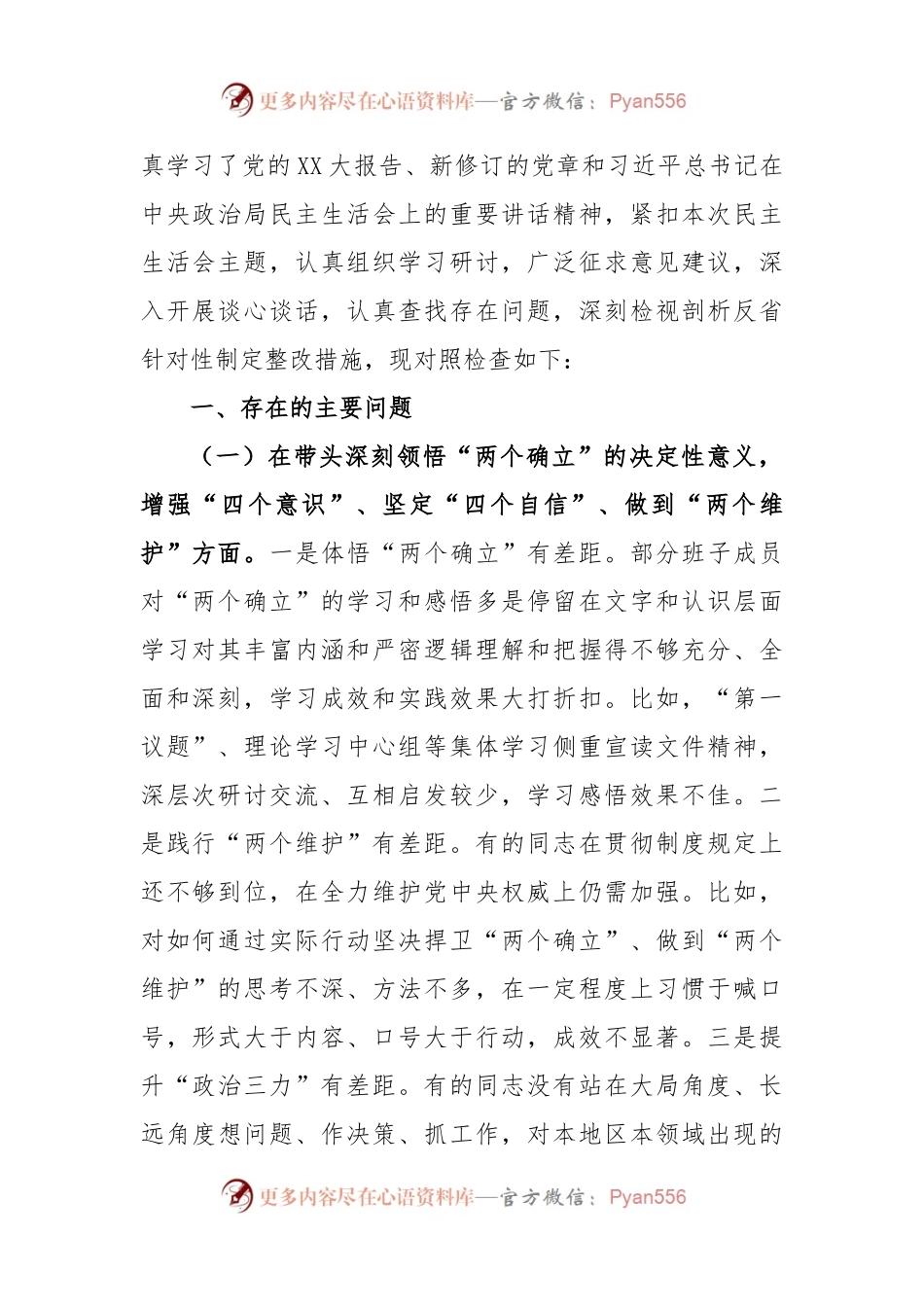 (11篇)XX县委常委班子成员上年度民主生活会对照检查材料合集 - 副本.docx_第2页