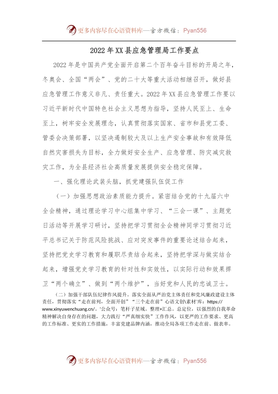 2022年XX县应急管理局工作要点.docx_第1页