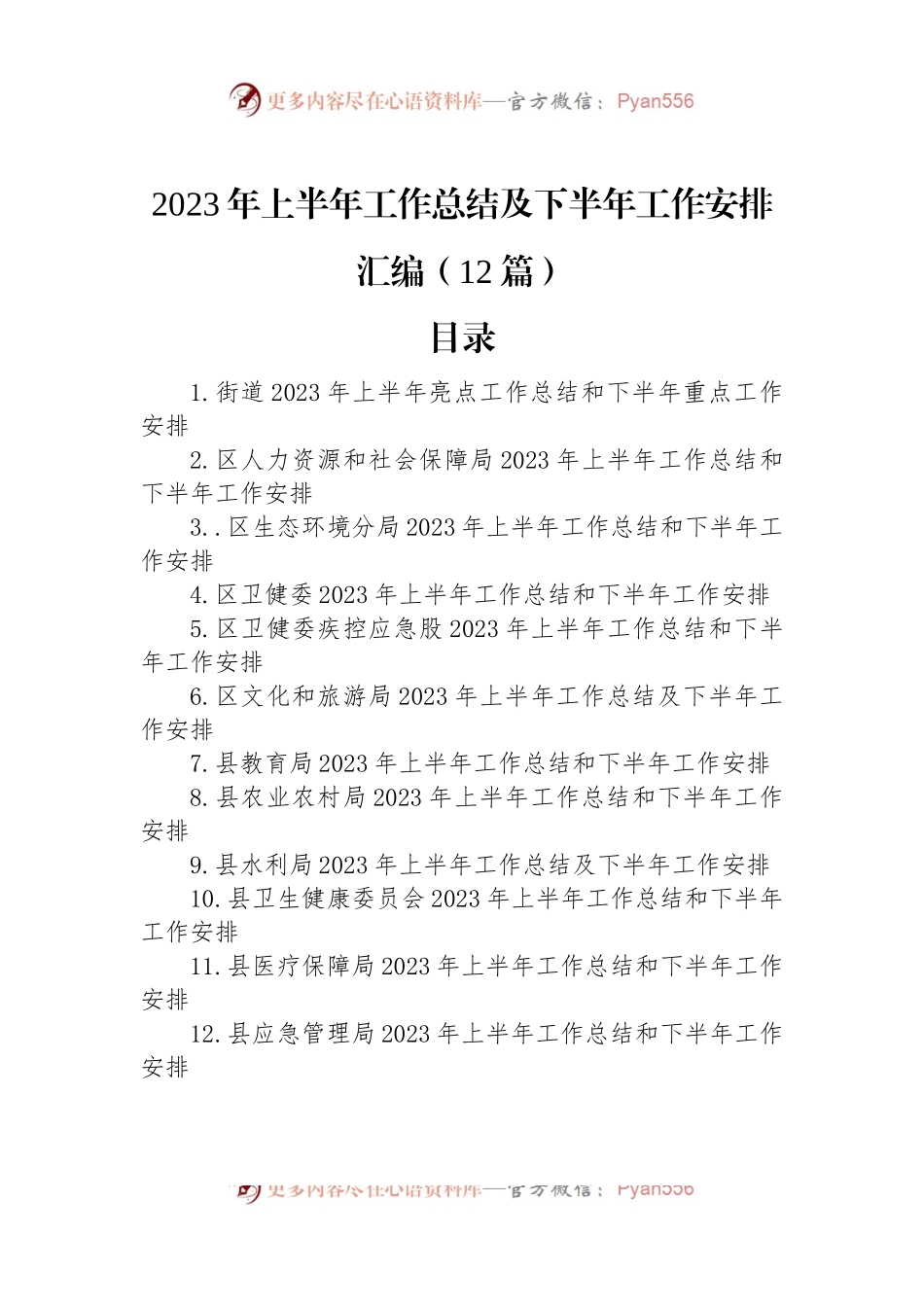 2023年上半年工作总结及下半年工作安排汇编（12篇）.docx_第1页