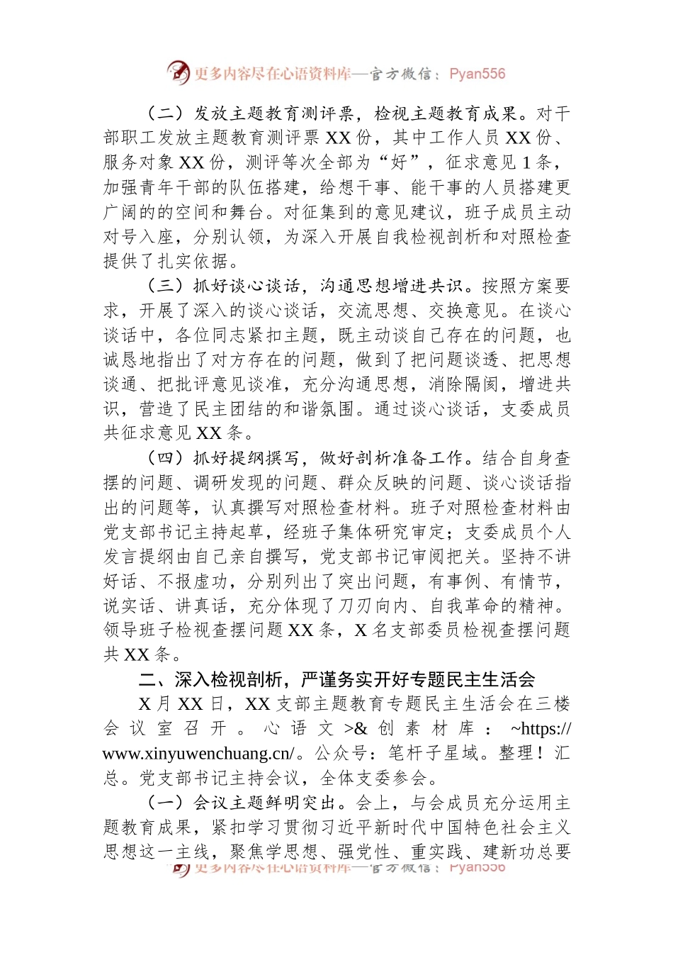 2023年主题教育专题民主生活会开展情况总结报告.docx_第2页
