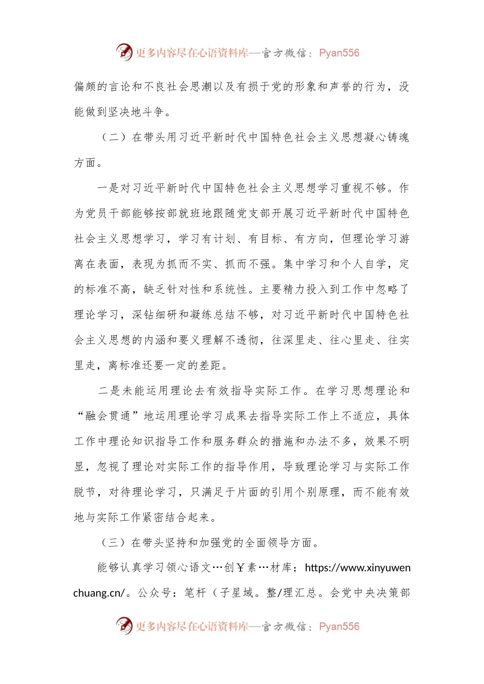 2022年度民主生活会(党员干部)对照检查材料..docx_第2页