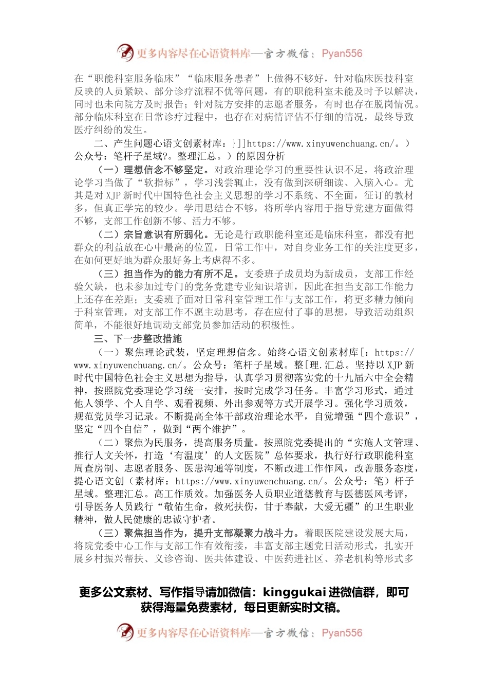 2021年度组织生活会班子对照检查材料.docx_第2页
