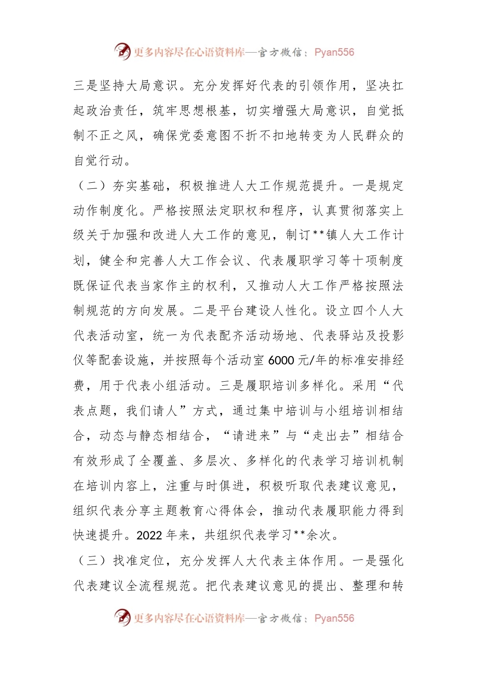 2023年全县人大代表工作会议上的汇报发言.docx_第2页