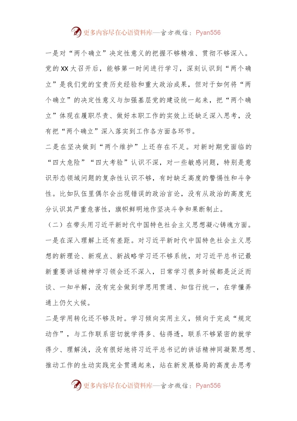 2022年度民主生活会个人对照检查材料..docx_第2页