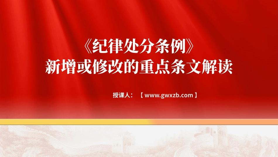 纪律处分条例2024新增或修改重点条文解读ppt.pptx_第1页